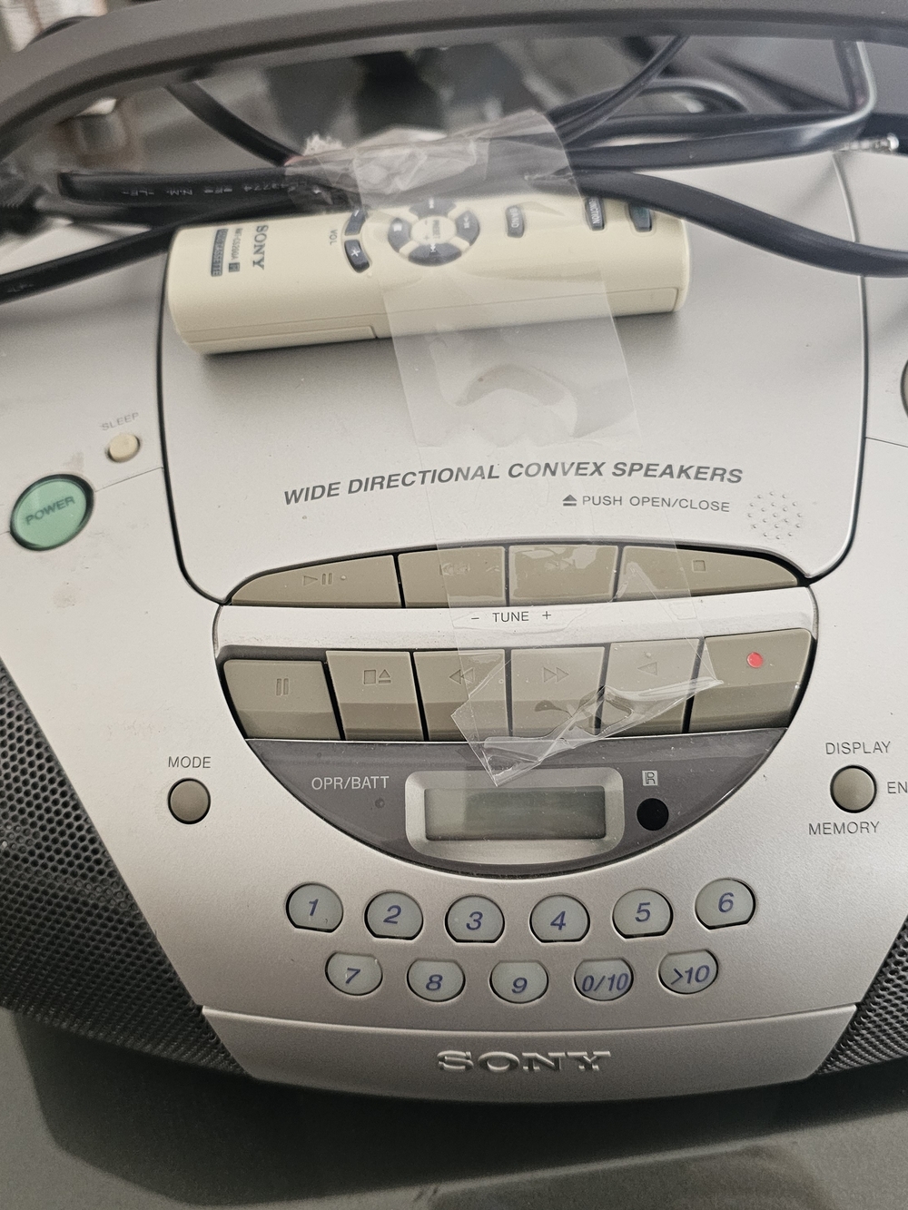 Sony Silver Portable CD Boombox with Numeric Keypad